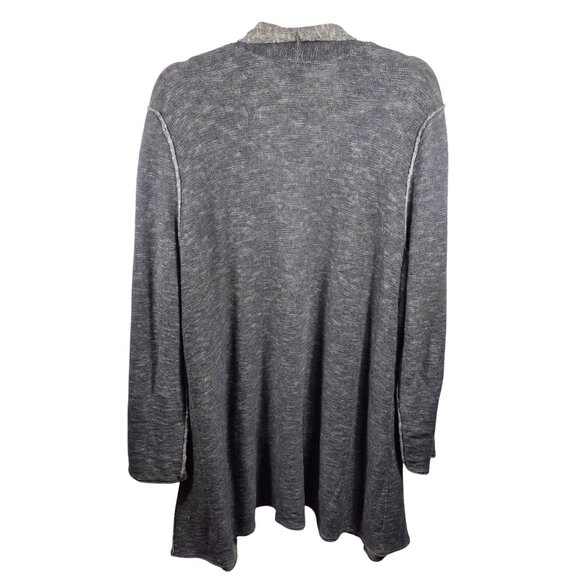 Eileen Fisher Sweater Womens XL Gray Linen Cardigan Open Long Sleeve Minimalist - Picture 2 of 7